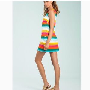 Trina Turk Striped Sheath Side Button Mini Dress
